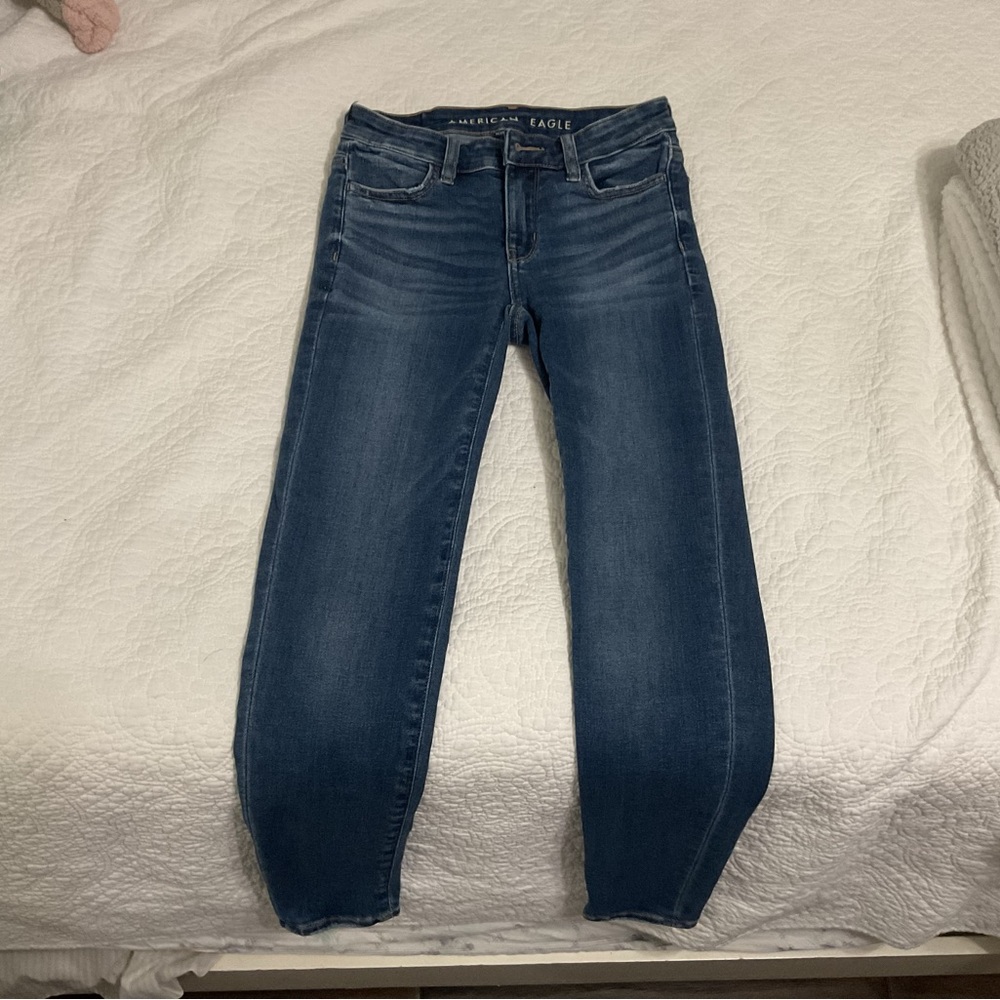 American Eagle Outfitters Women's Dark Blue Skinny Jeans
